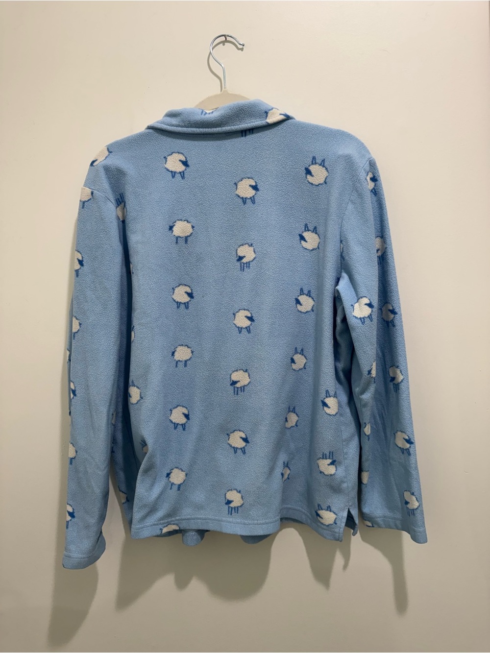 Y2K PINK Victoria’s Secret Blue Sheep Fleece Pajama Set Size Large - Picture 10 of 16